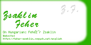 zsaklin feher business card